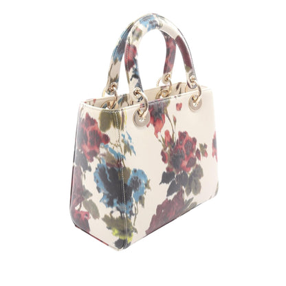 Dior Medium Leather Floral Printed Lady Dior used bag