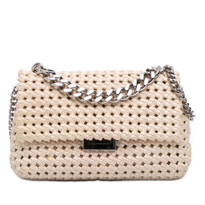 Stella McCartney Woven Faux Leather Becks Top Handle used Bag