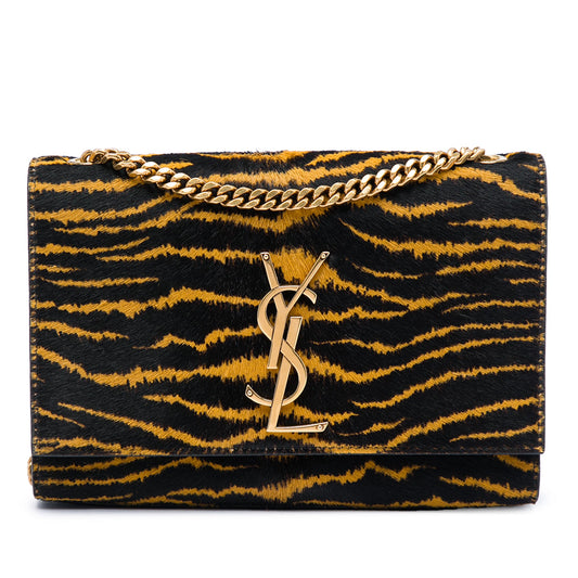 Saint Laurent Small Pony Hair Tiger Print Monogram Kate used bag