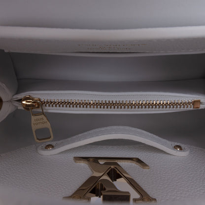 Louis Vuitton Calfskin Floral Embroidered used Mini Capucines Bag