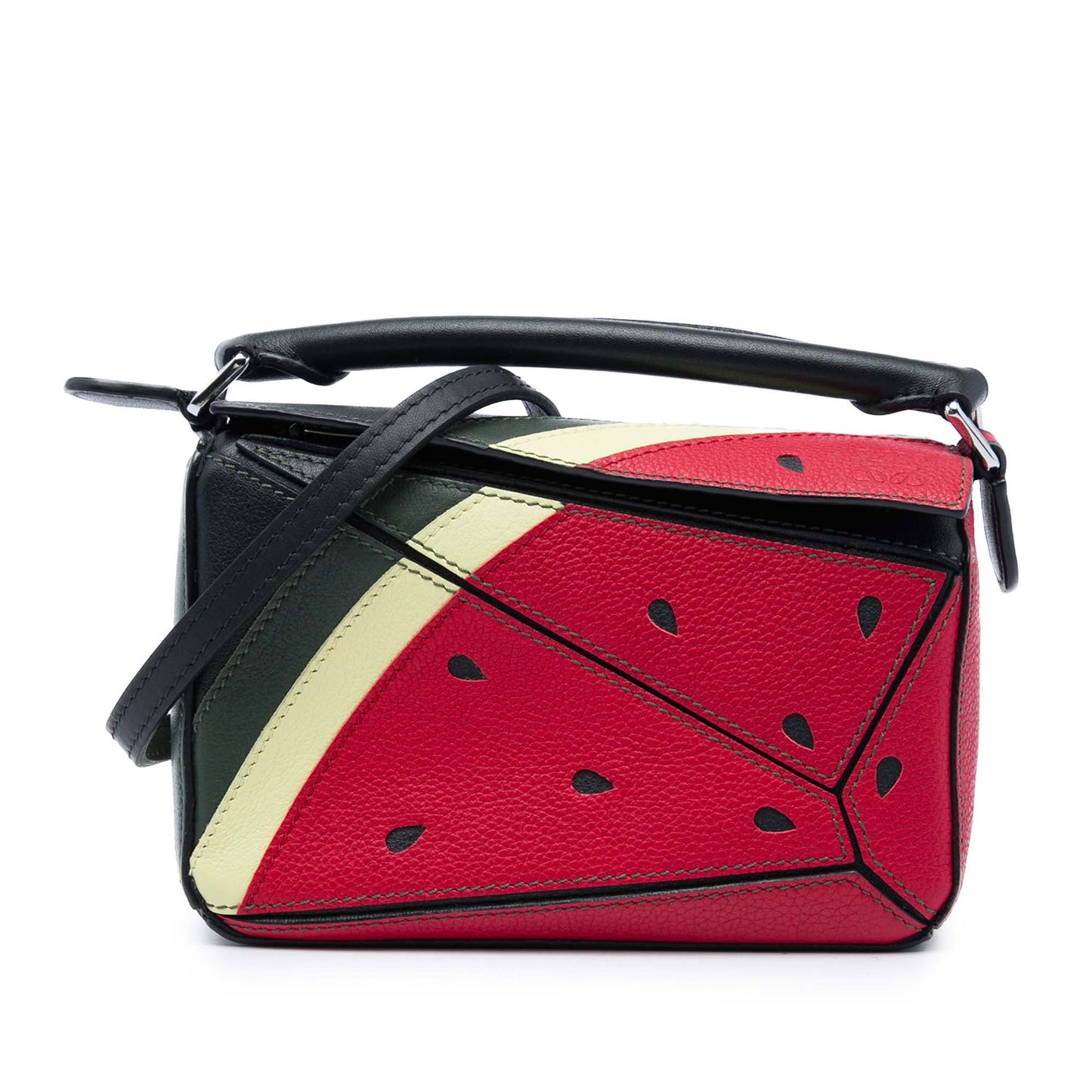Loewe Paulas Ibiza Mini Calfskin Watermelon Puzzle Bag