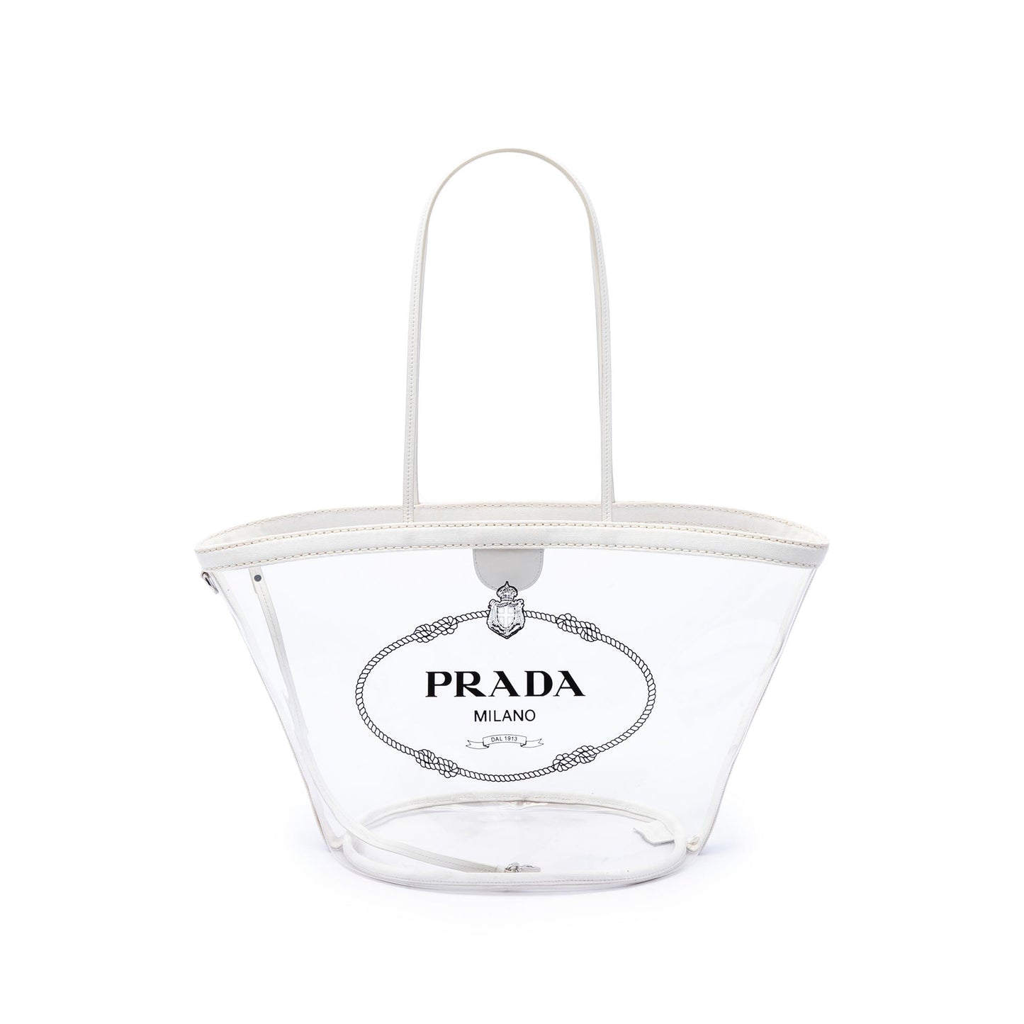 Prada PVC Canapa Logo Shopper Tote bag secondhand