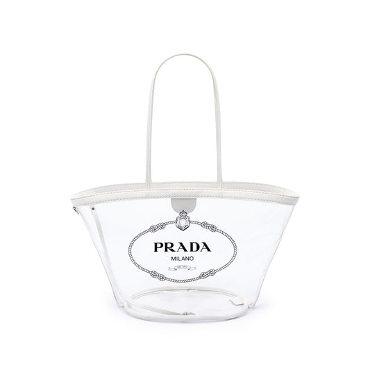 Prada PVC Canapa Logo Shopper Tote bag secondhand
