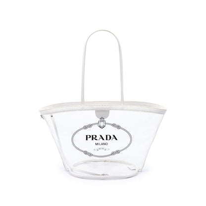 Prada PVC Canapa Logo Shopper Tote bag secondhand