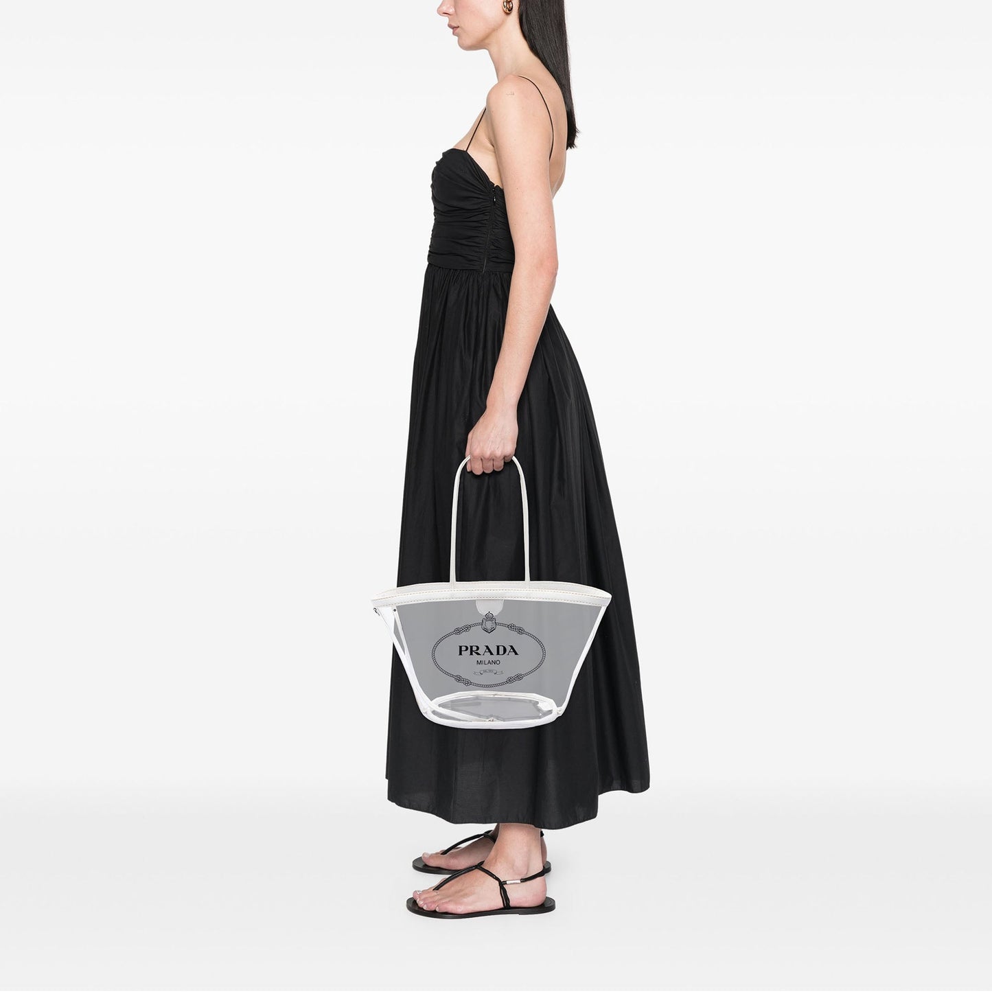Prada PVC Canapa Logo Shopper Tote bag secondhand