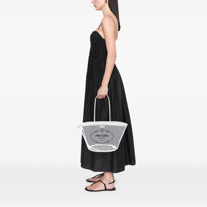 Prada PVC Canapa Logo Shopper Tote bag secondhand