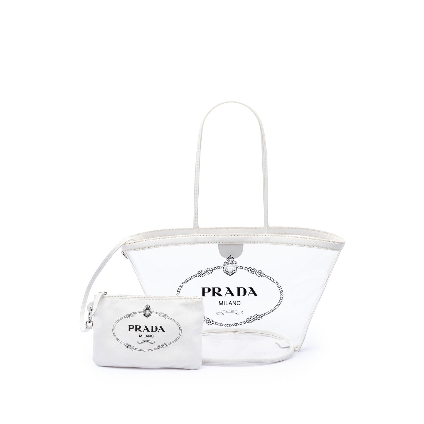 Prada PVC Canapa Logo Shopper Tote bag secondhand