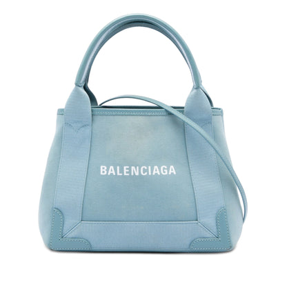 Balenciaga Canvas Navy Cabas XS used bag