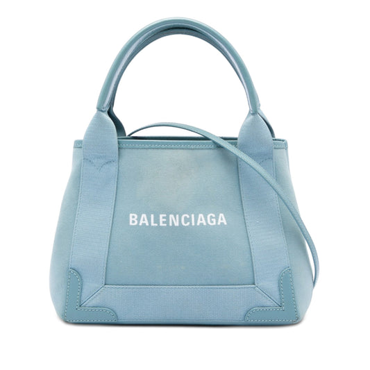 Balenciaga Canvas Navy Cabas XS used bag