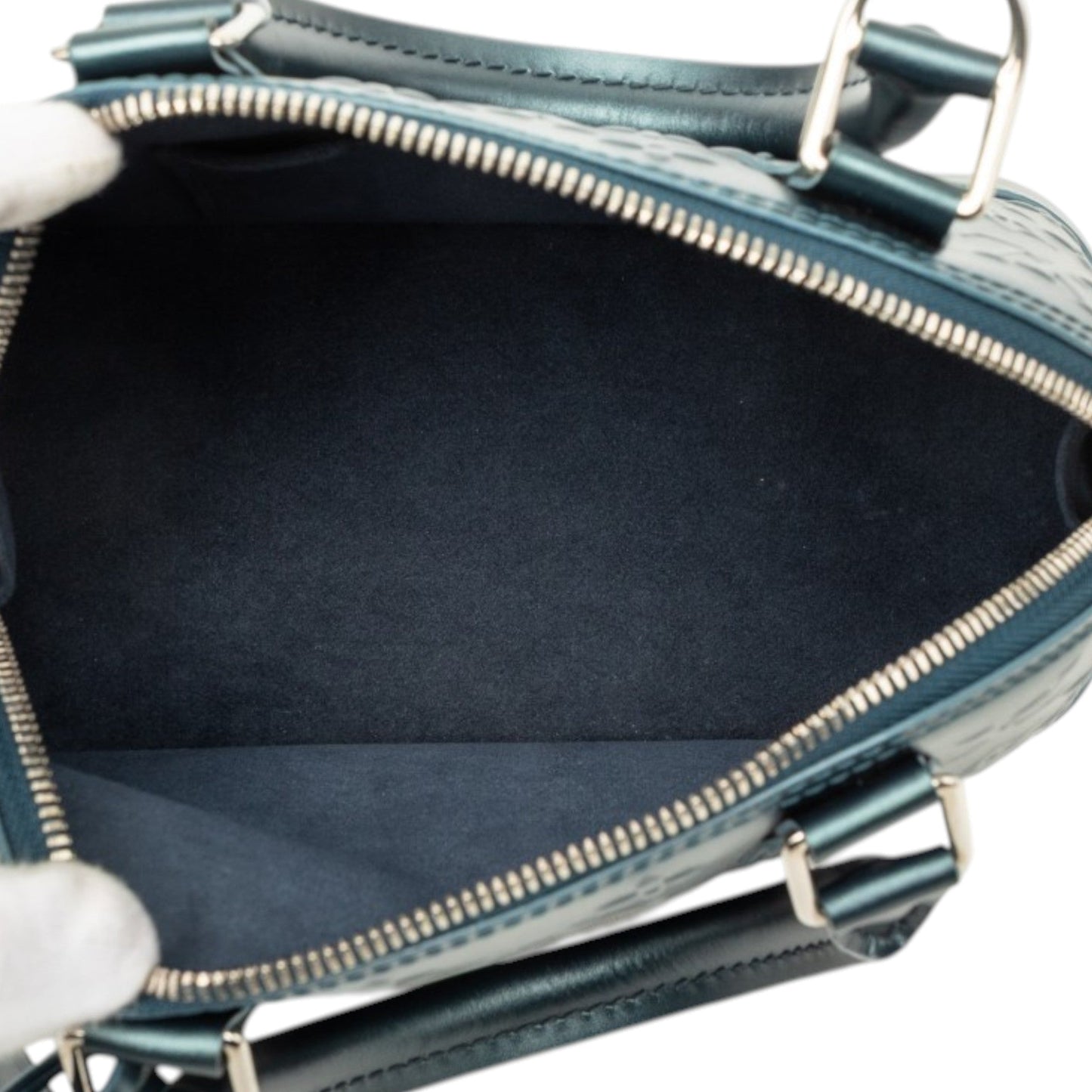 Louis Vuitton Monogram Debossed Metallic Calfskin Alma BB secondhand bag
