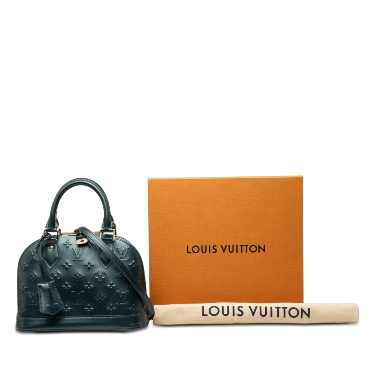 Louis Vuitton Monogram Debossed Metallic Calfskin Alma BB secondhand bag