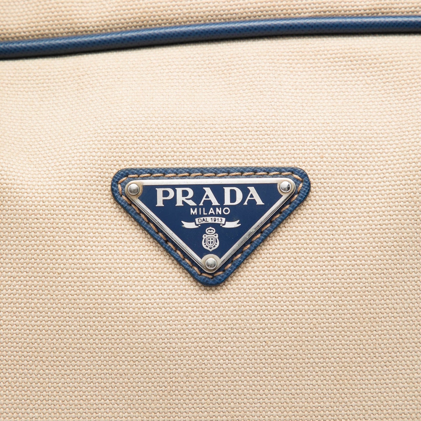 Prada Saffiano Trimmed Canvas Briefcase Bag