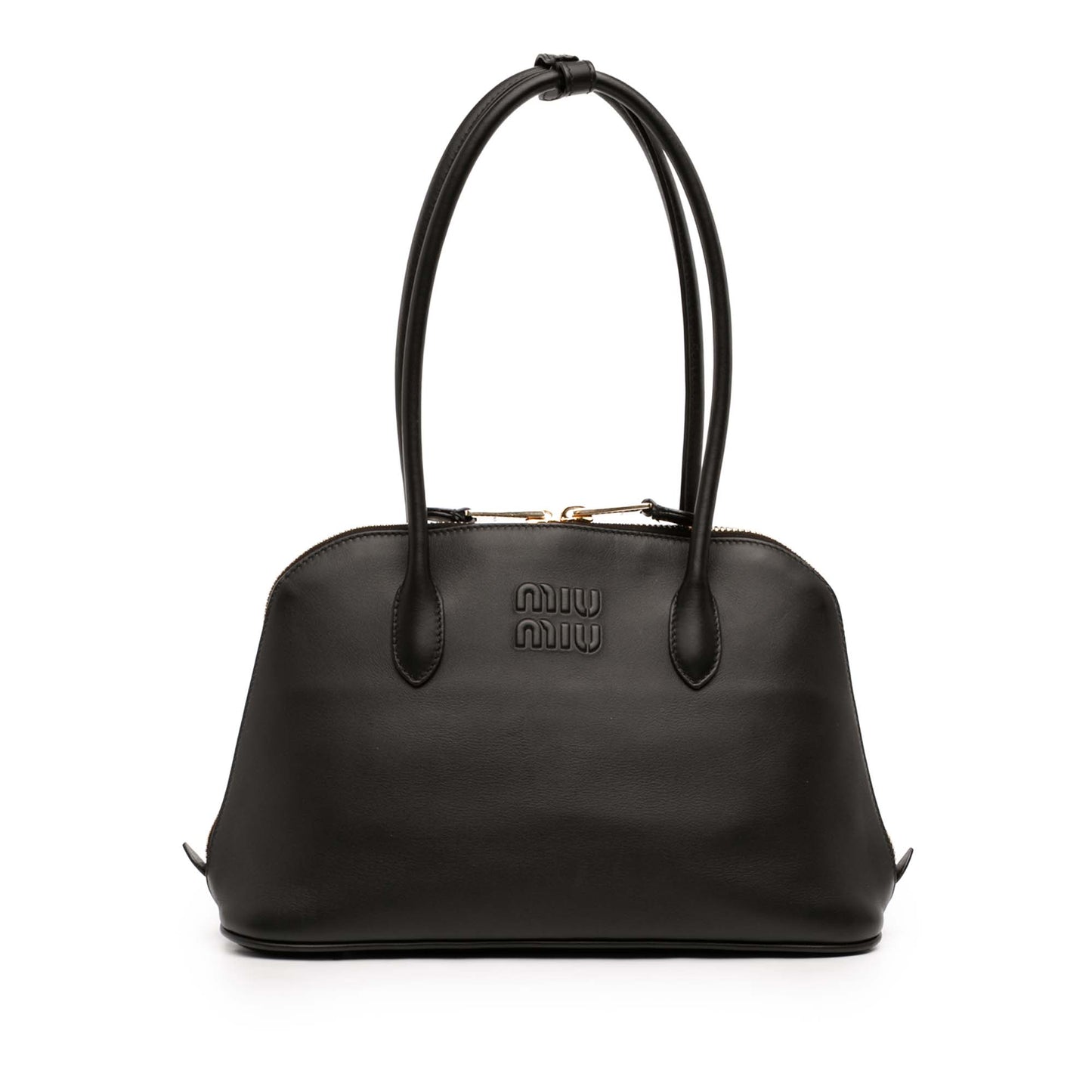 Miu Miu Softy Calfskin Embossed Logo Shoulder Bag