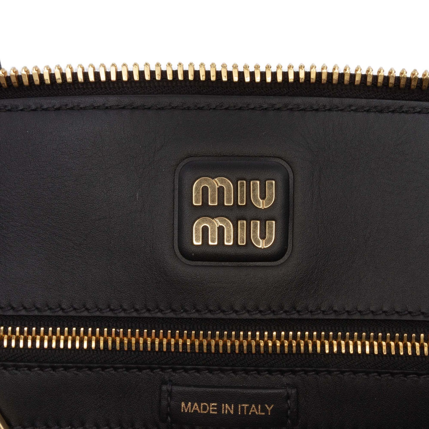 Miu Miu Softy Calfskin Embossed Logo Shoulder Bag