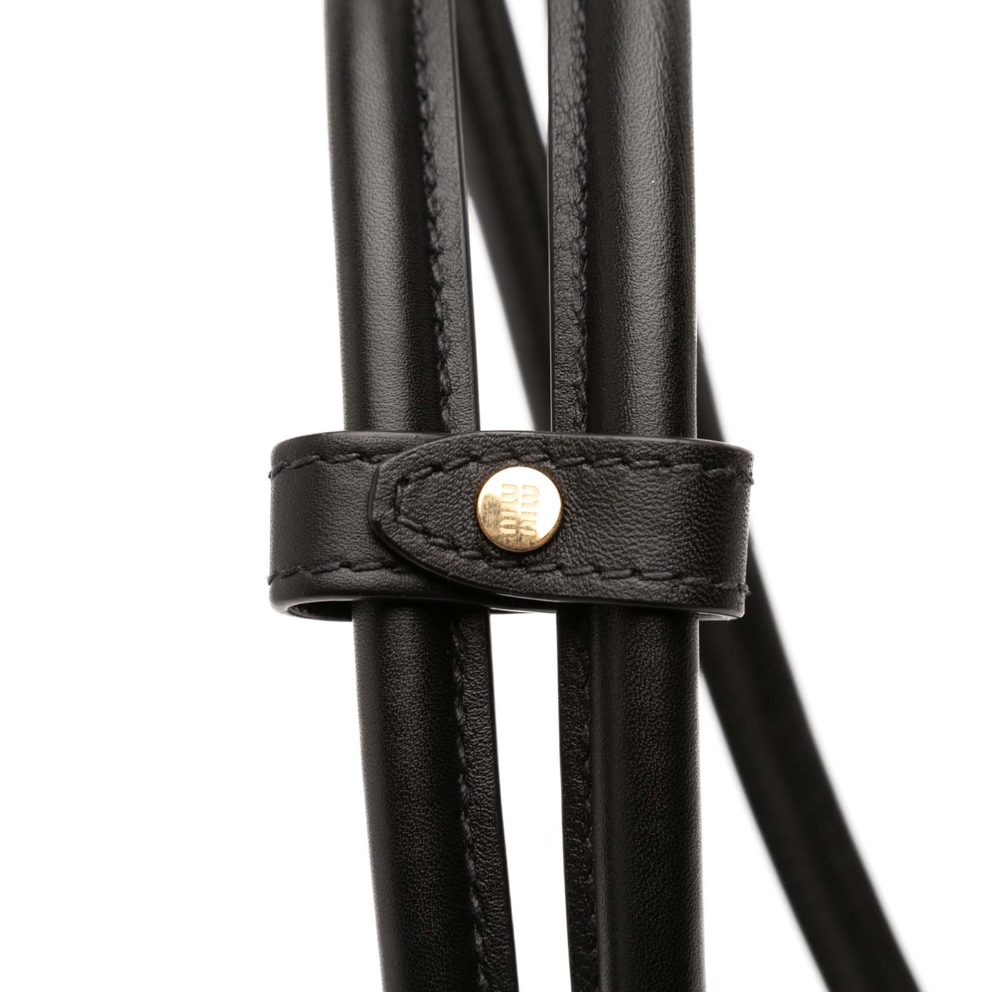 Miu Miu Softy Calfskin Embossed Logo Shoulder Bag