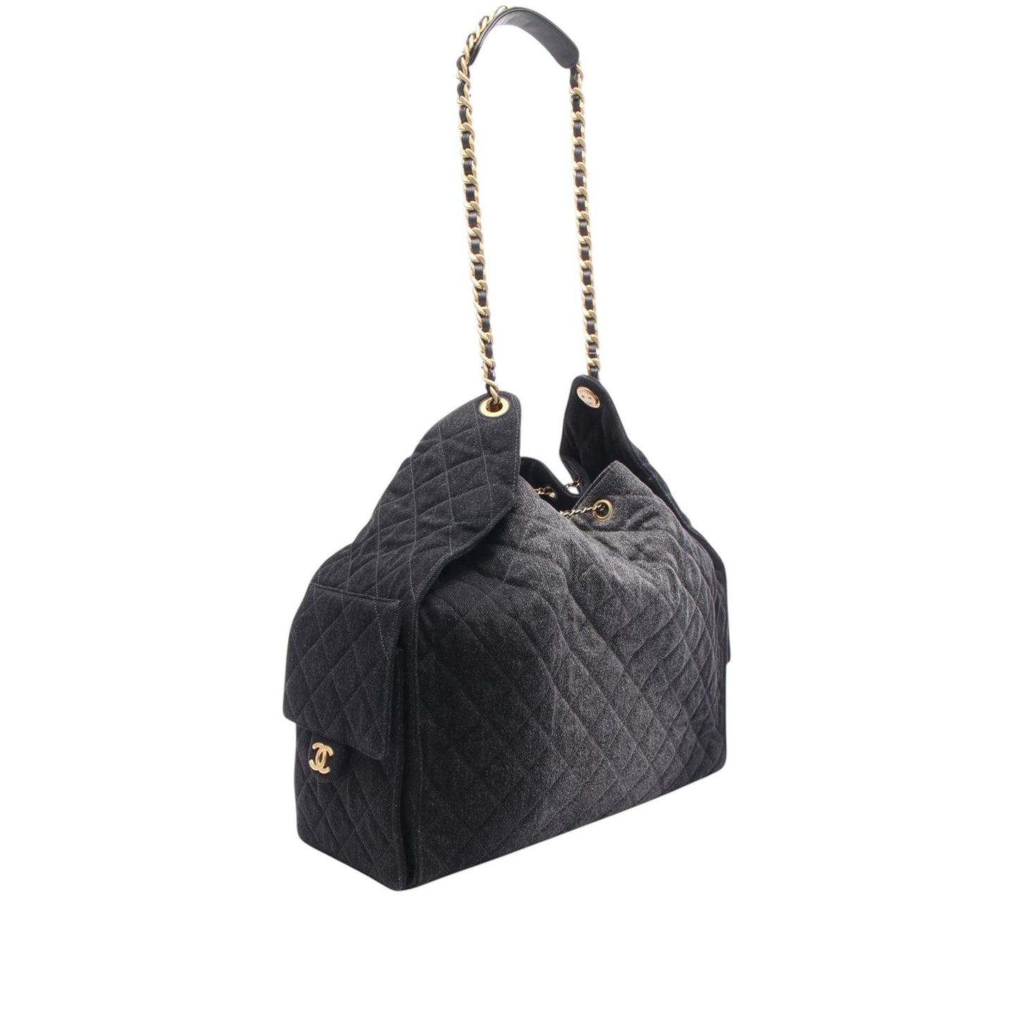 Chanel Quilted Washed Denim 25 Hobo Bag