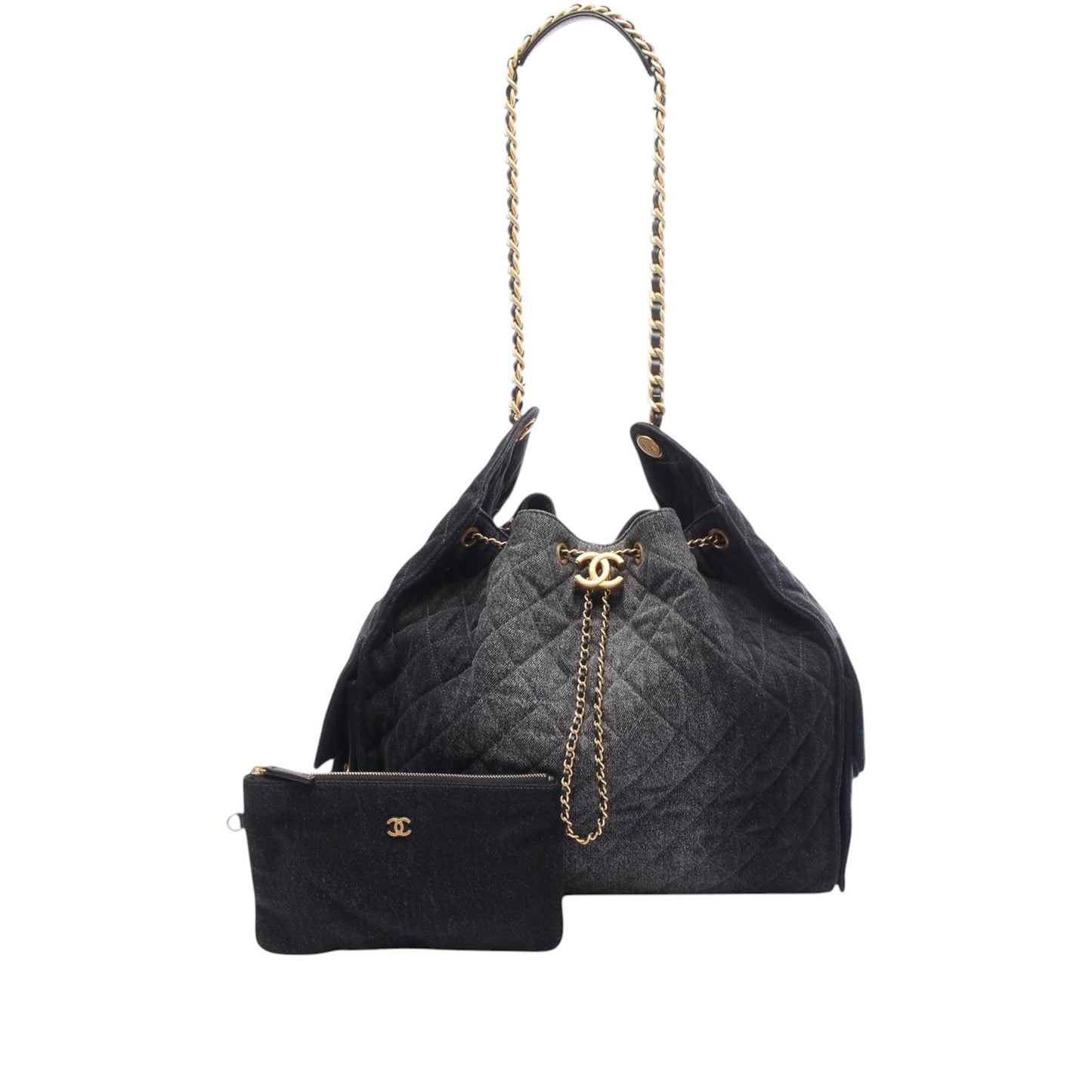 Chanel Quilted Washed Denim 25 Hobo Bag