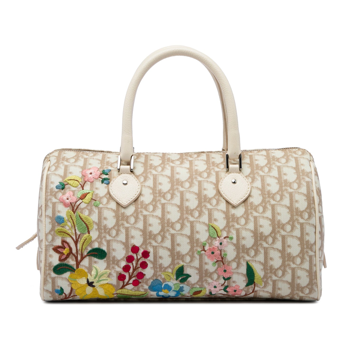 Dior Diorissimo Coated Canvas Floral Boston Bag