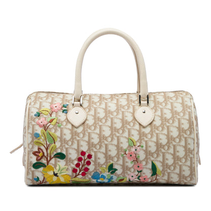 Dior Diorissimo Coated Canvas Floral Boston Bag