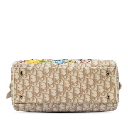 Dior Diorissimo Coated Canvas Floral Boston Bag