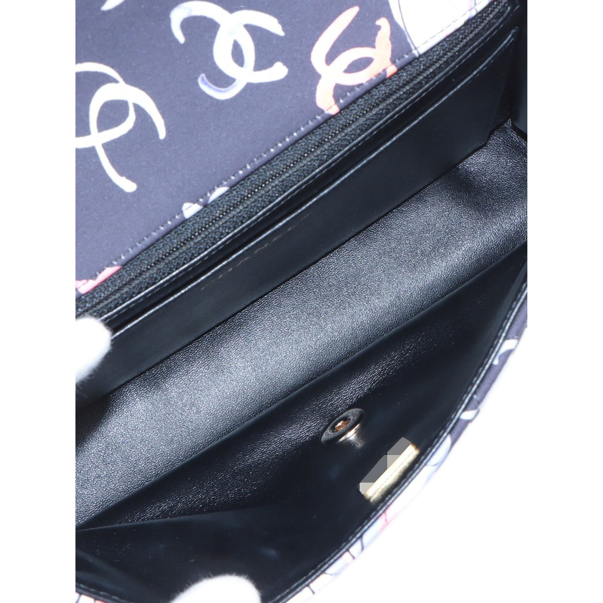 Chanel Medium Quilted Printed Jersey Camellia Applique Single Flap