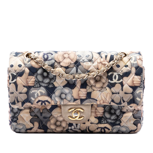 Chanel Medium Classic Nylon Cat Emoticon Double Flap