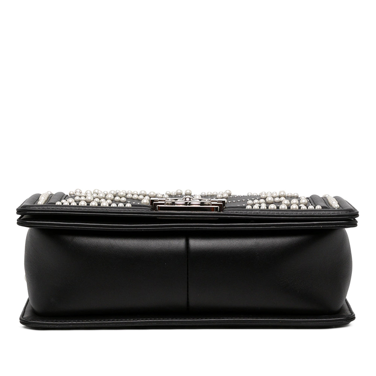 Chanel Old Medium Chevron Calfskin Pearl Boy Flap