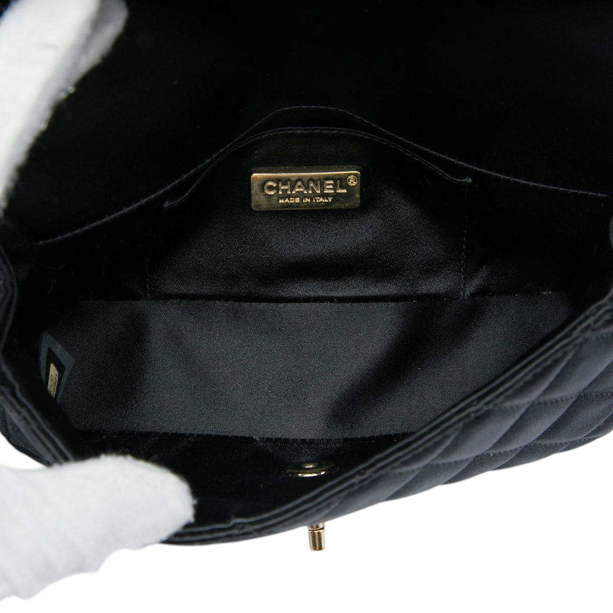 Chanel Mini CC Quilted Satin Camellia Flap