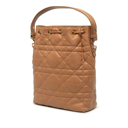 Dior Small Lambskin Macrocannage Caro Bucket Bag