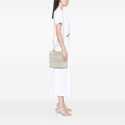 Dior Small Embroidered Canvas Gold Star Book Tote