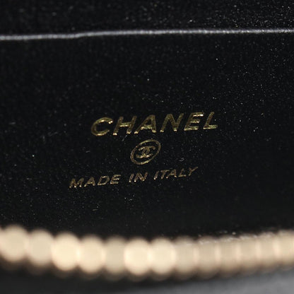 Chanel Small CC Quilted Caviar Vanity Case With Chain