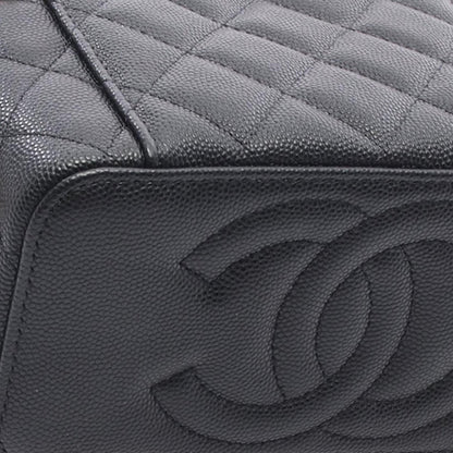 Chanel Small CC Quilted Caviar Vanity Case With Chain