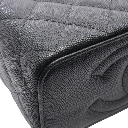 Chanel Small CC Quilted Caviar Vanity Case With Chain