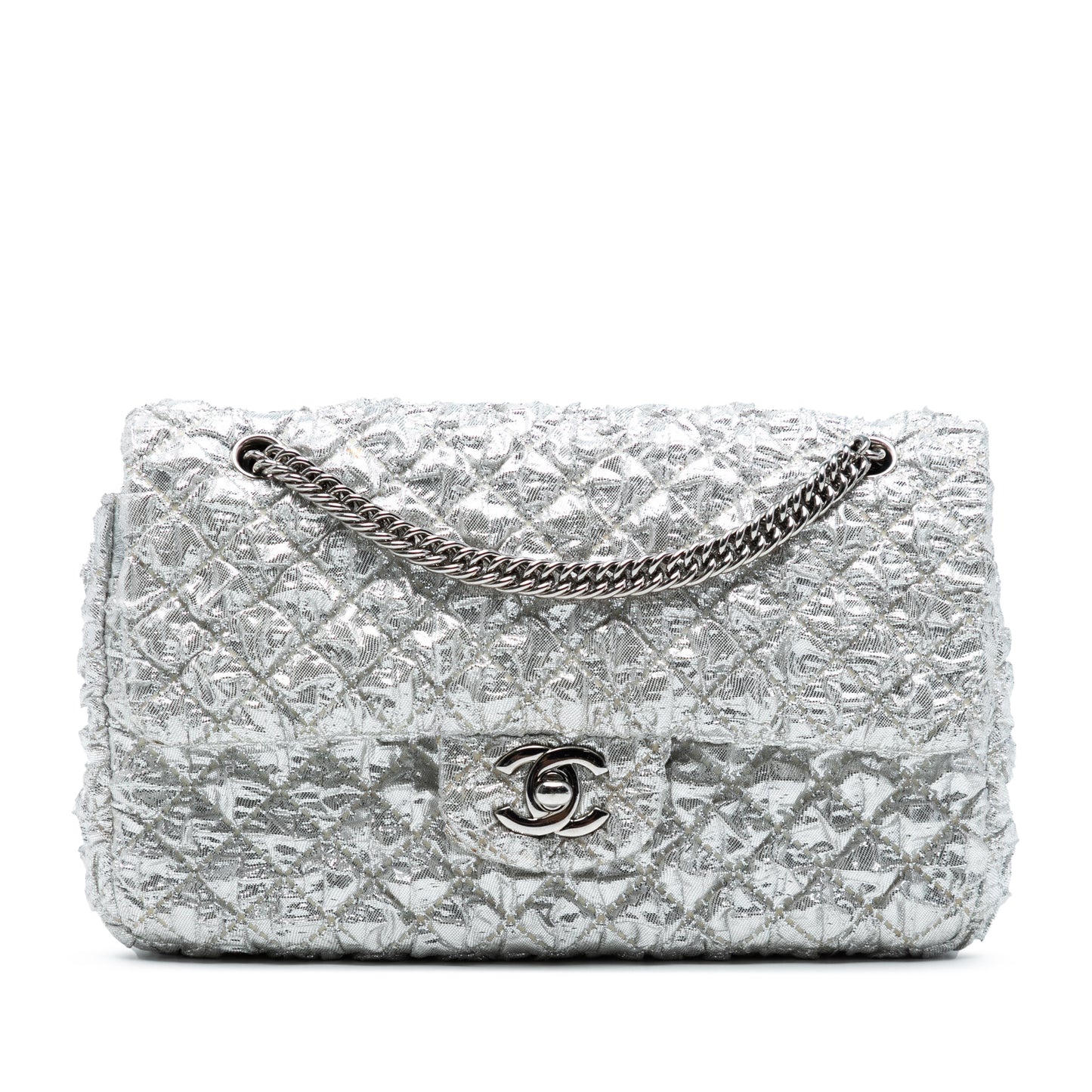 Chanel Small Classic Metallic Lame Bijoux Chain Double