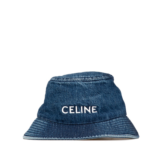 CELINE Denim Logo Bucket Hat