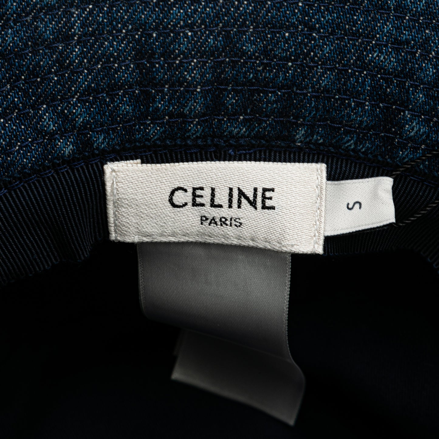 CELINE Denim Logo Bucket Hat