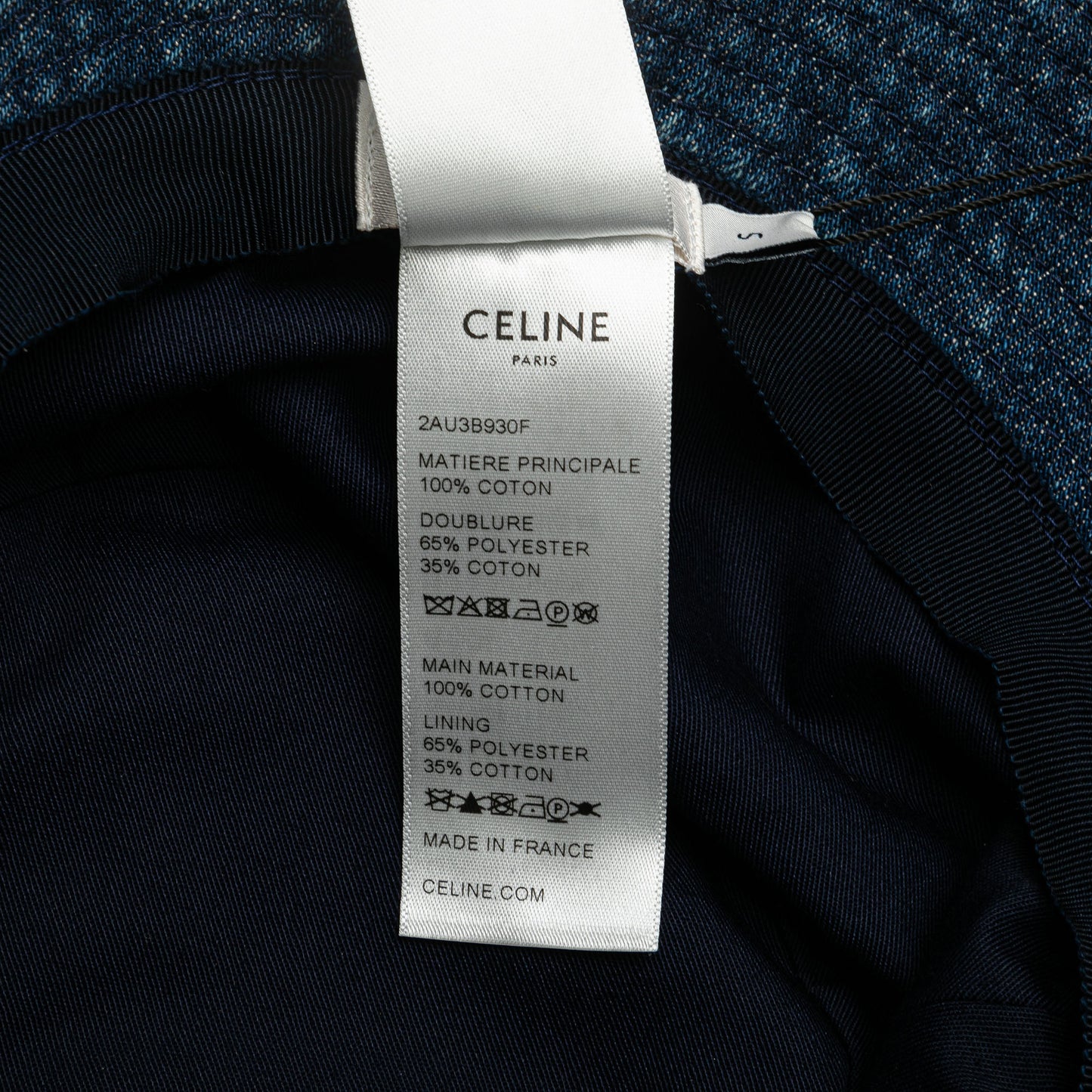 CELINE Denim Logo Bucket Hat