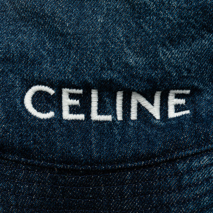 CELINE Denim Logo Bucket Hat