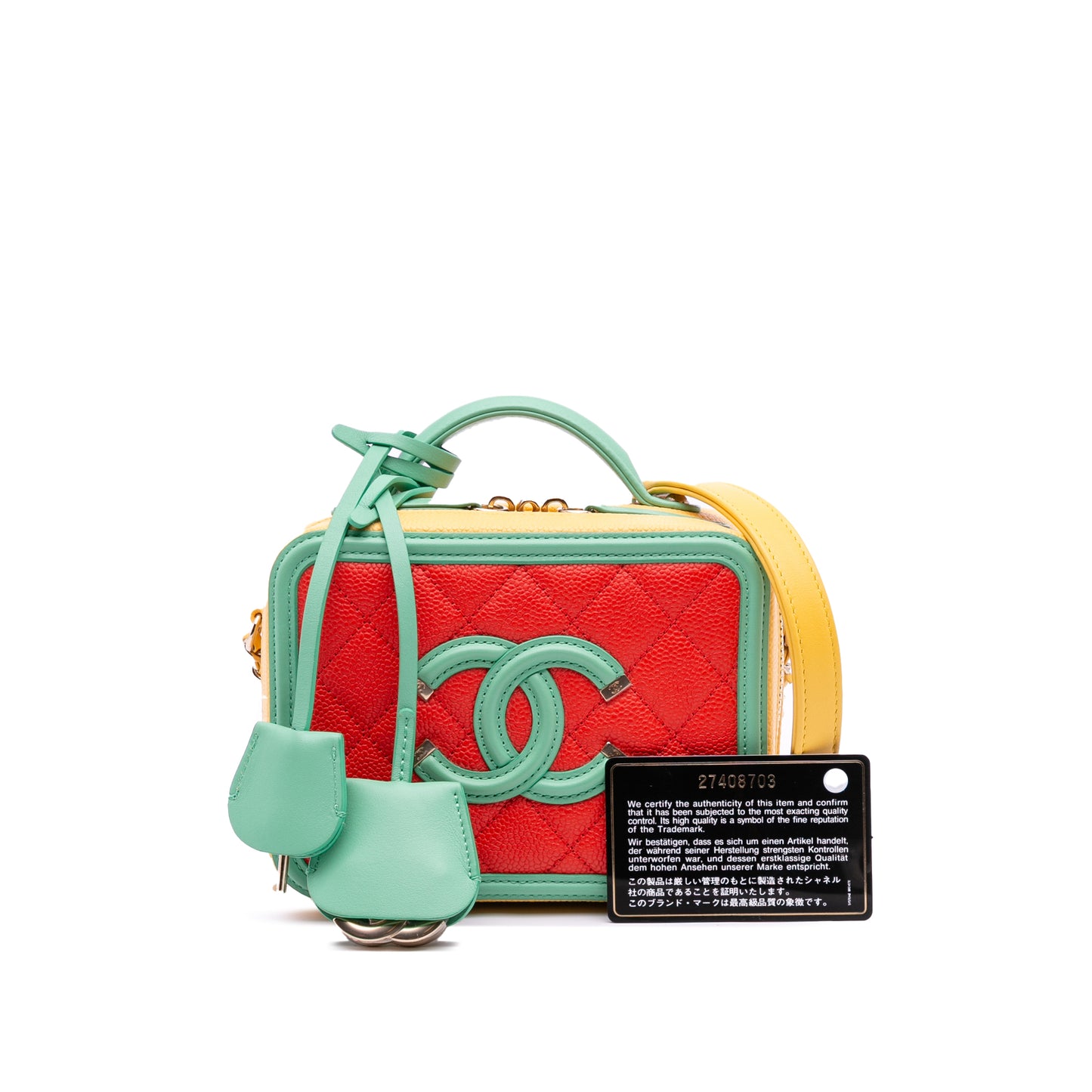 Chanel Tricolor Caviar CC Filigree Vanity Case