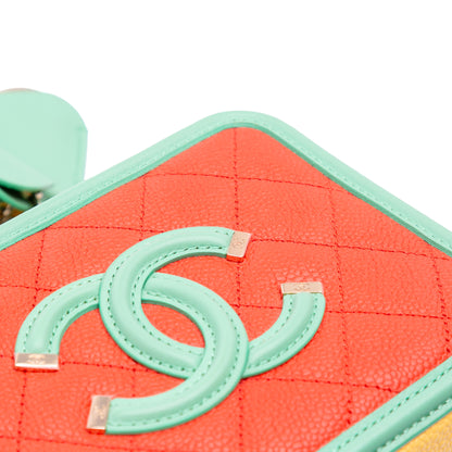 Chanel Tricolor Caviar CC Filigree Vanity Case