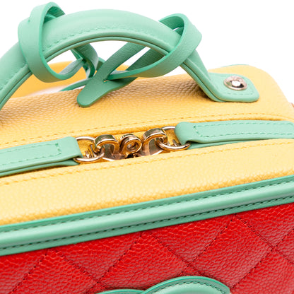 Chanel Tricolor Caviar CC Filigree Vanity Case