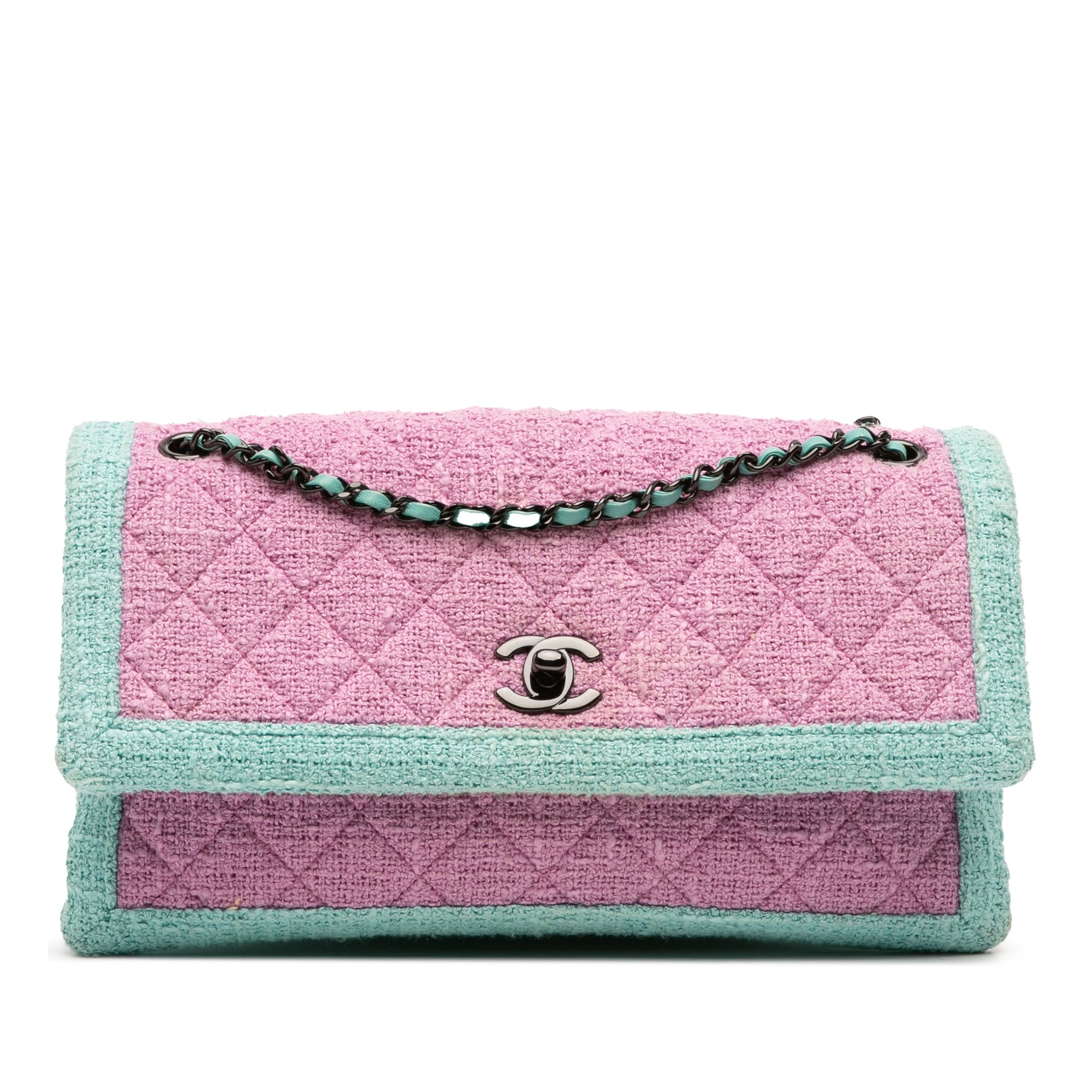 Chanel CC Bicolor Tweed Flap