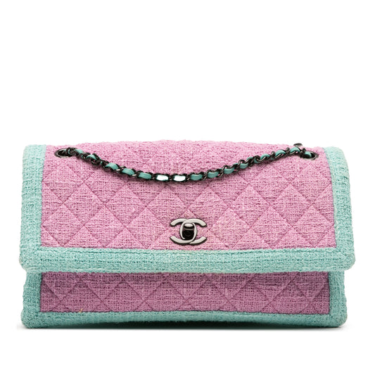 Chanel CC Bicolor Tweed Flap