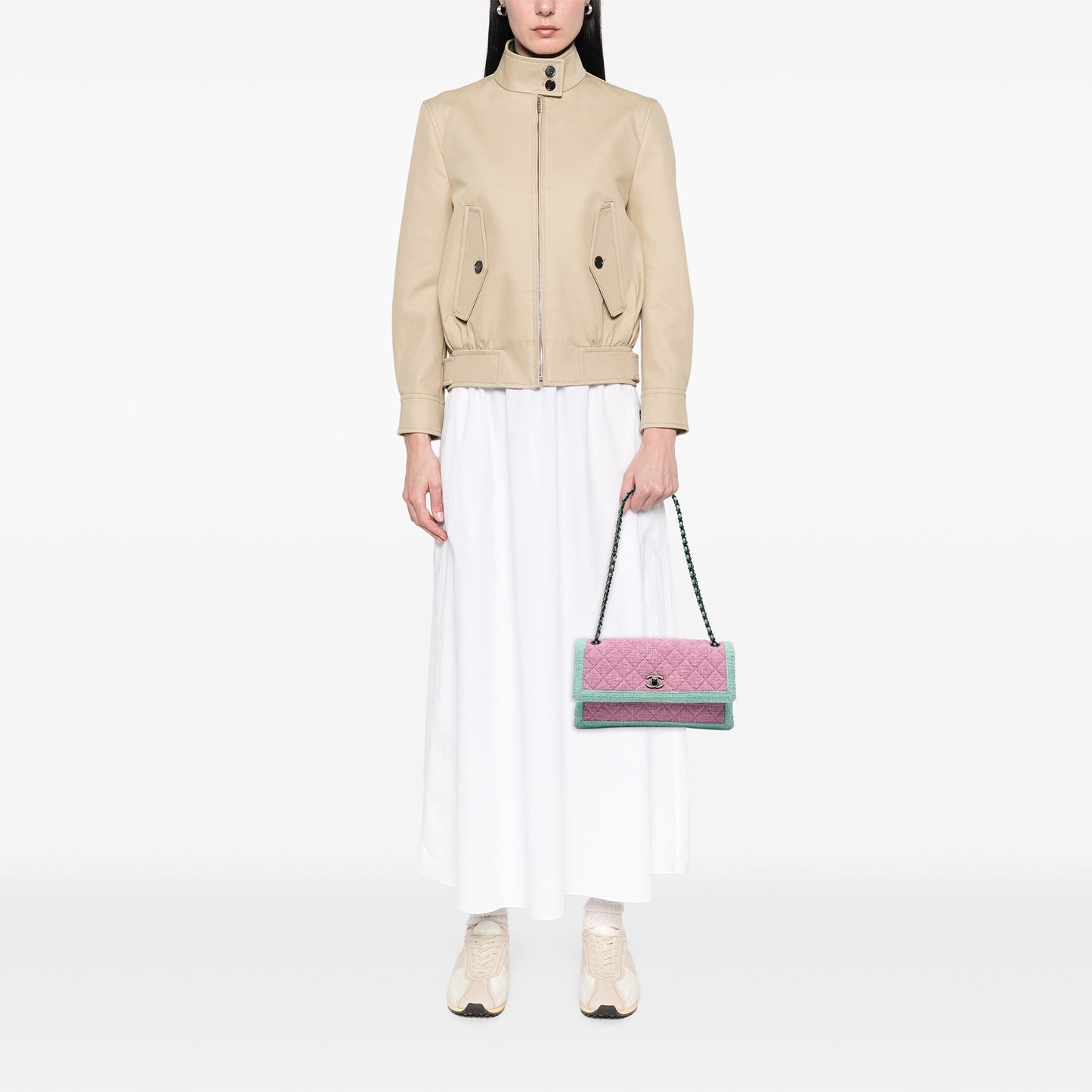 Chanel CC Bicolor Tweed Flap