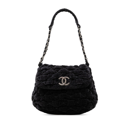 Chanel Paris Moscou Bubble Quilted Velvet Flap