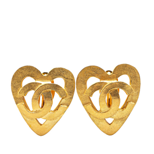 Chanel orecchini CC Heart a clip