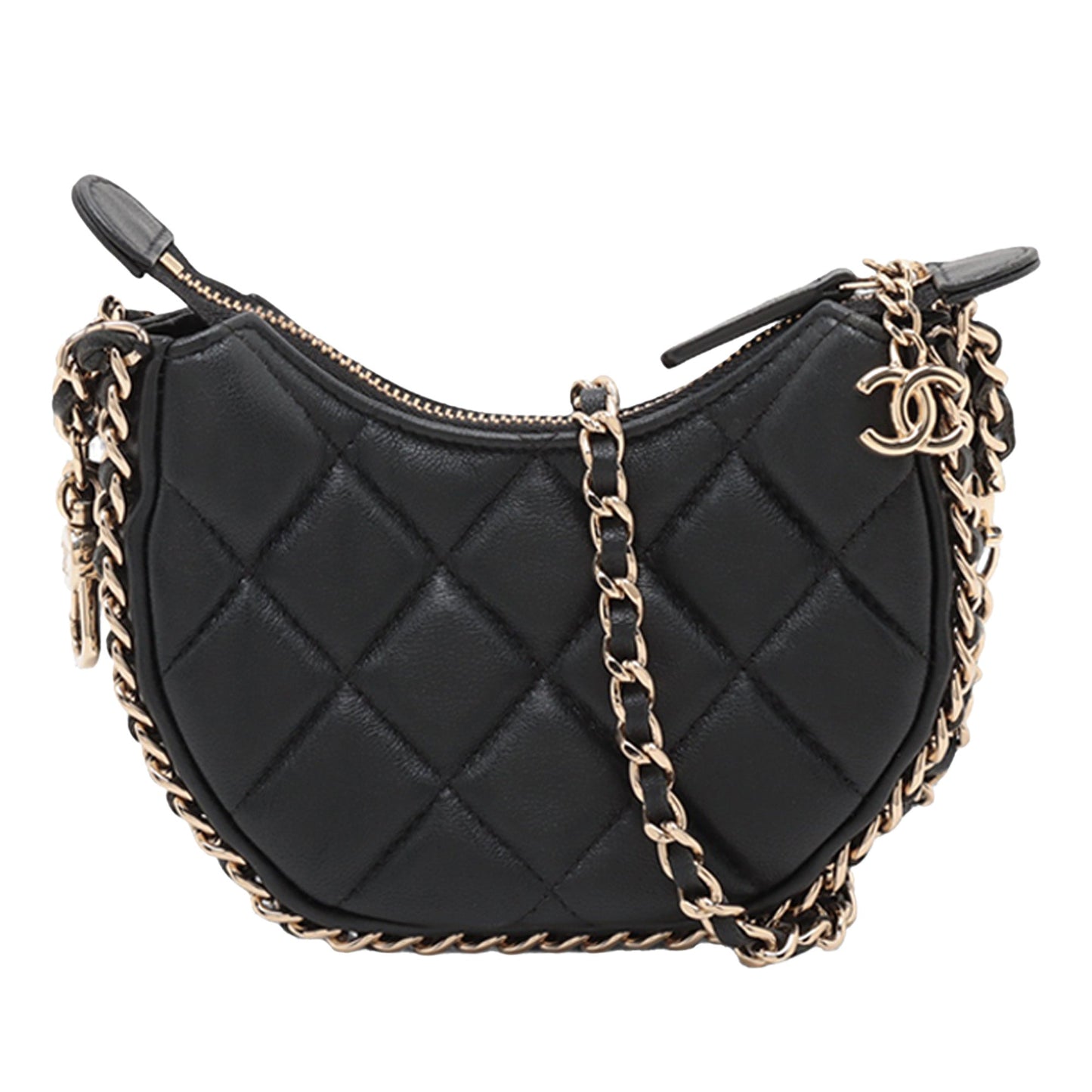Chanel Quilted Lambskin Chain Around Hook Hobo Bag Preloved