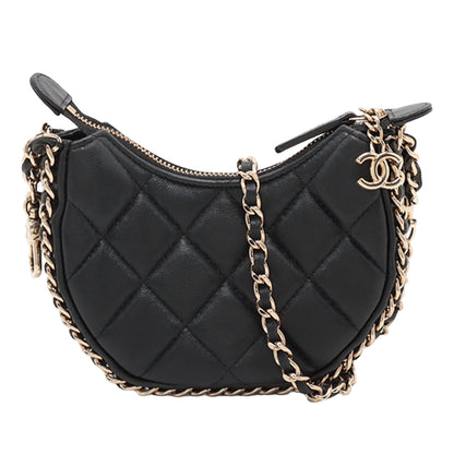 Chanel Quilted Lambskin Chain Around Hook Hobo Bag Preloved