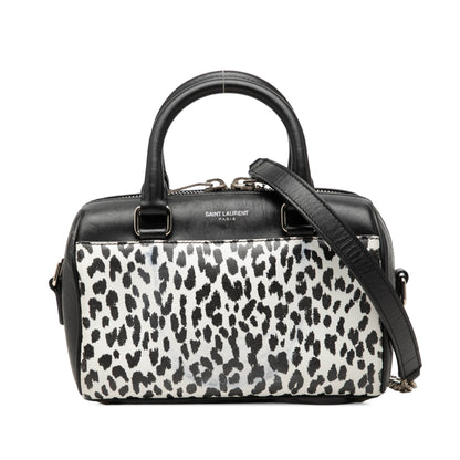 Saint Laurent Toy Leather Leopard Print Classic Duffle Bag