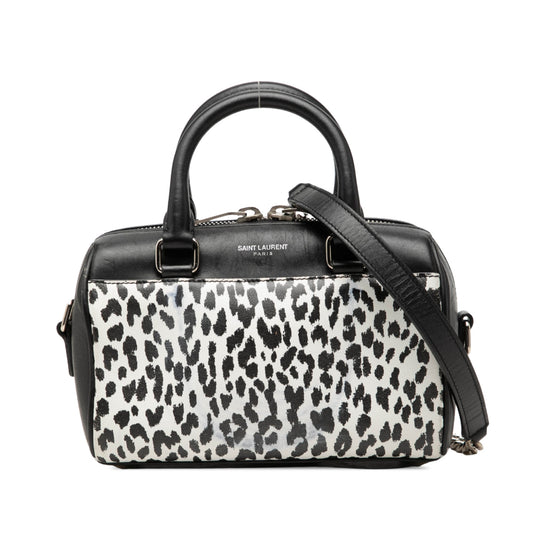 Saint Laurent Toy Leather Leopard Print Classic Duffle Bag